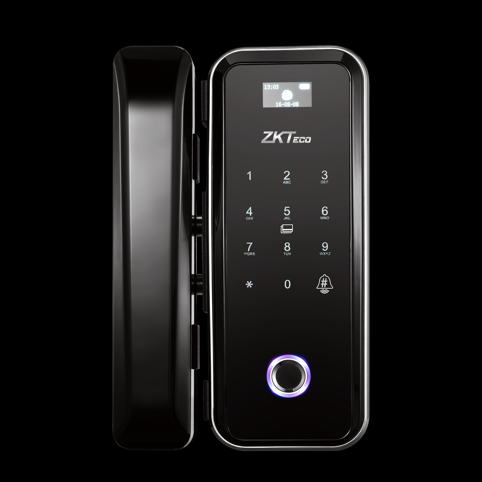 khóa cửa kính, khóa vân tay cửa kính, khóa cửa kính cường lực, ZKTeco GL300